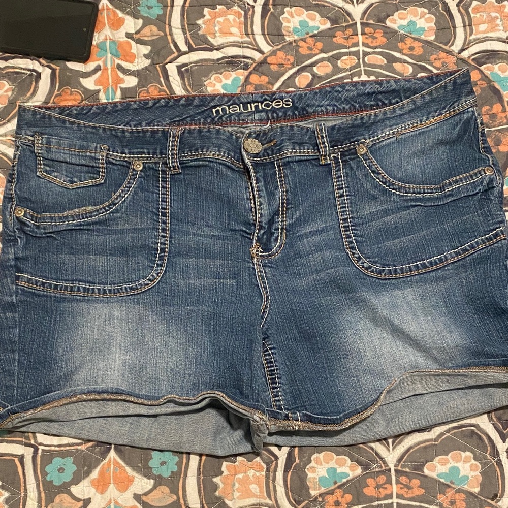 Maurices Dark Blue Denim Shorts